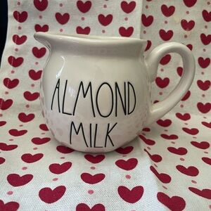 Cream Pitcher with Almond Milk Text